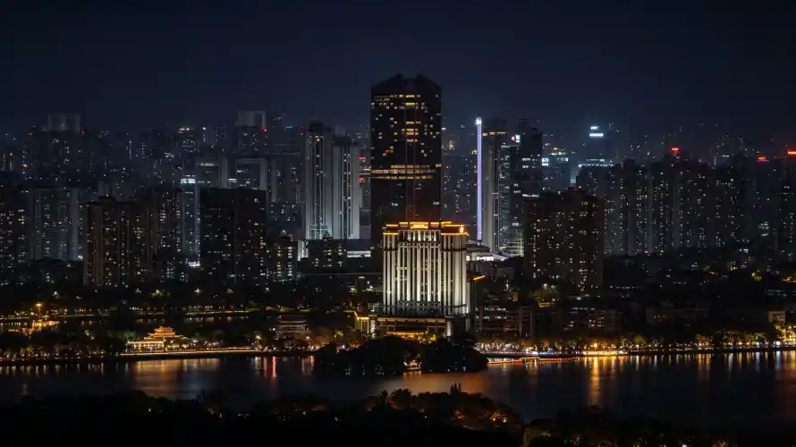 3k倒影壁纸-建筑群与灯光-壁纸分享「哲风壁纸」