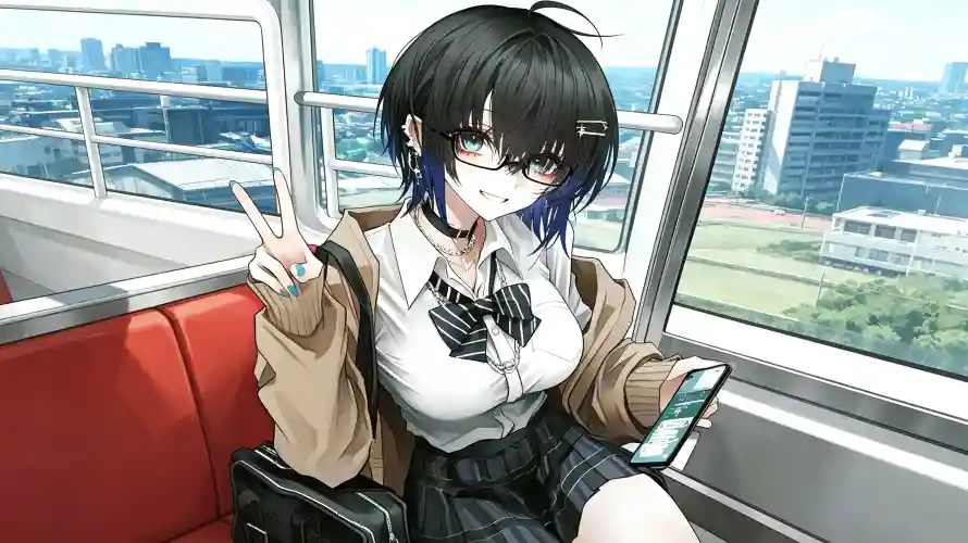 4kjk壁纸 - 制服 - 可爱 - 地铁「哲风壁纸」