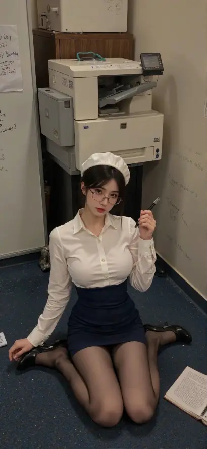 4k坐姿壁纸 - 性感 - 眼镜 - 美女「哲风壁纸」