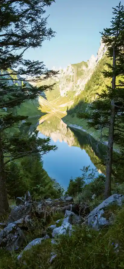 4k山川壁纸 - 山谷 - 岩石 - 松树「哲风壁纸」