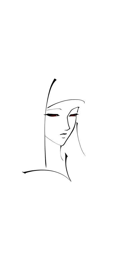 4k侧脸壁纸 - 女性 - 手绘 - 托腮「哲风壁纸」