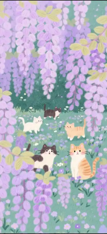 4k小猫壁纸 - 插画 - 橘猫 - 治愈「哲风壁纸」