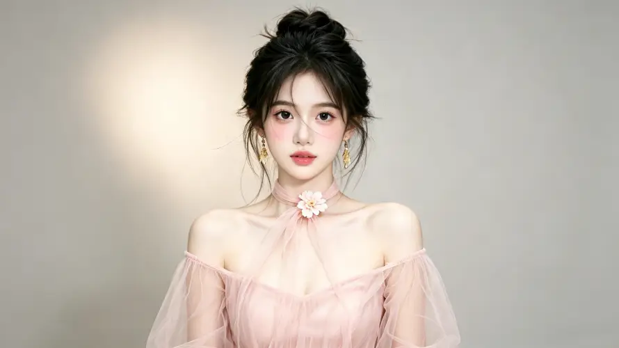 4k好看壁纸 - 美女 - 露肩 - 丸子头「哲风壁纸」 4k好看壁纸 - 美女 - 露肩 - 丸子头「哲风壁纸」