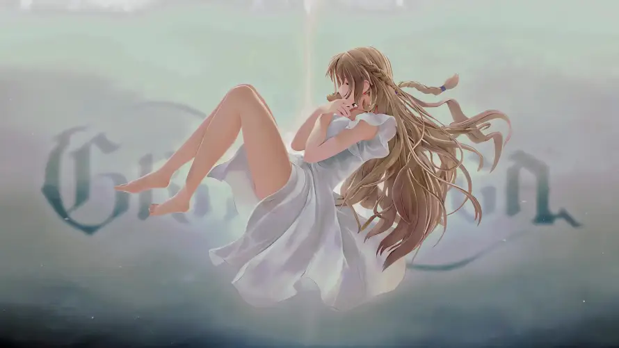 4k少女壁纸-棕发 - 漂浮-白裙「哲风壁纸」