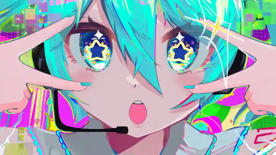 4k少女壁纸 - 插画 - 炫彩 - 耳机「哲风壁纸」