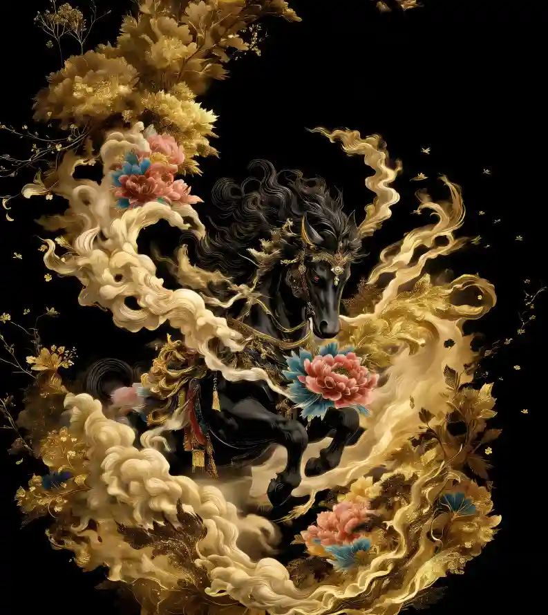 4k国风壁纸 - 牡丹 - 插画 - 花卉「哲风壁纸」