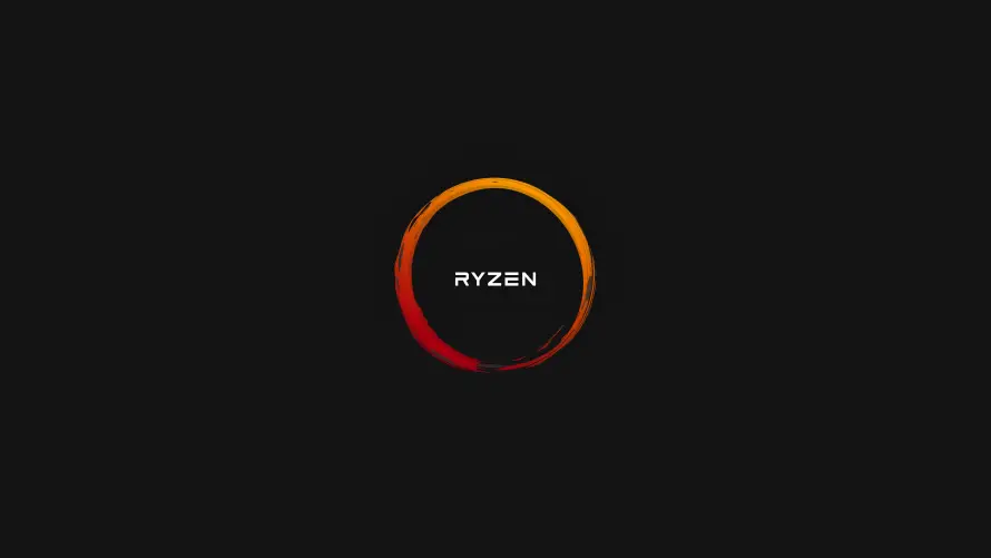 8k数码壁纸-AMD和橙色-logo免费下载「哲风壁纸」
