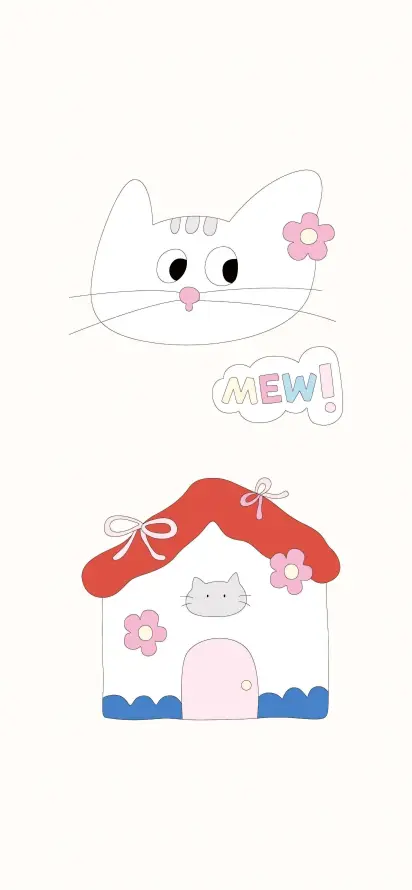 4k卡通壁纸 - 可爱 - 小猫 - 插画「哲风壁纸」