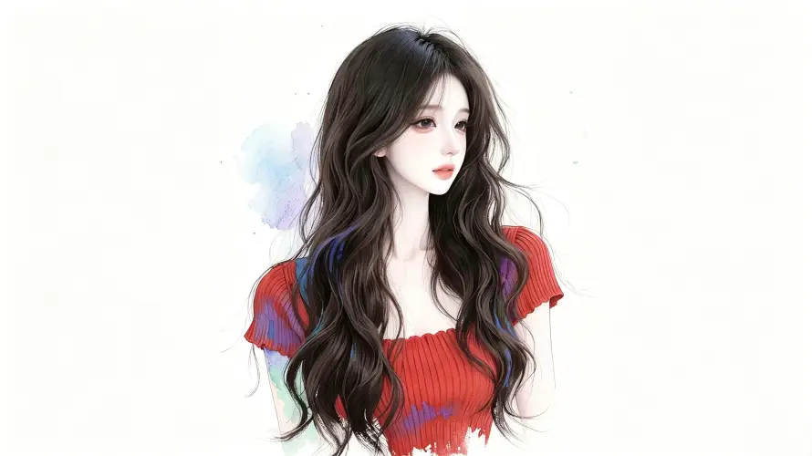 4k侧脸壁纸 - 好看 - 少女 - 手绘「哲风壁纸」