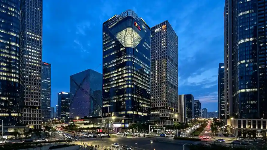 4k夜景壁纸 - 蓝天 - 傍晚 - 灯光「哲风壁纸」