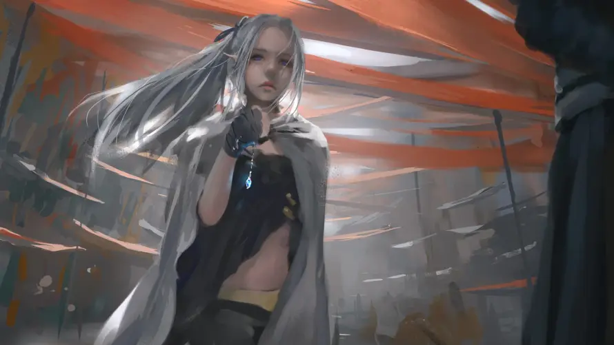 2k少女壁纸-冰公主与披风-WLOP热门的壁纸「哲风壁纸」