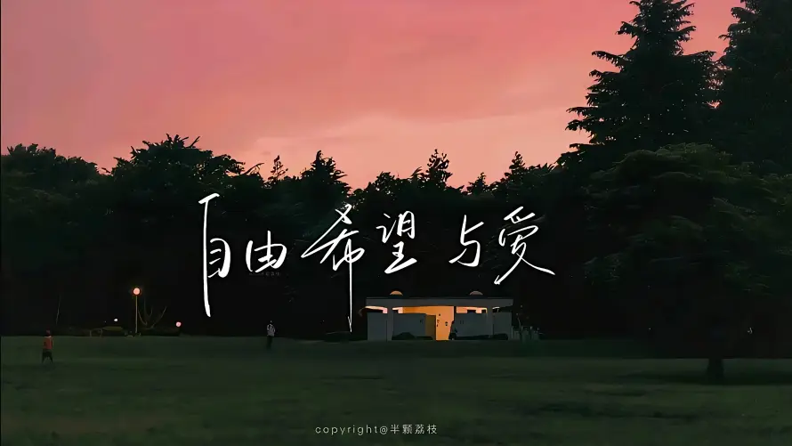 4k天空壁纸 - 文字 - 暖光 - 树林「哲风壁纸」