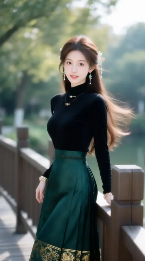 4k户外壁纸 - 湖边 - 美女 - 耳环「哲风壁纸」