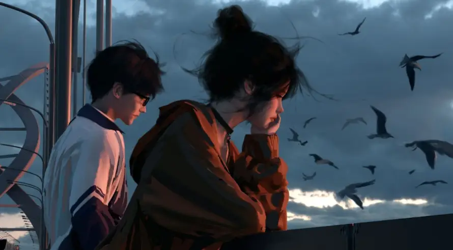 4k侧影壁纸 - 傍晚 - 卫衣 - 天空「哲风壁纸」