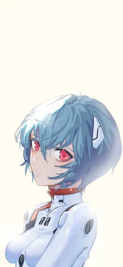 4k插画壁纸 - eva - 红眼睛 - 绫波丽「哲风壁纸」