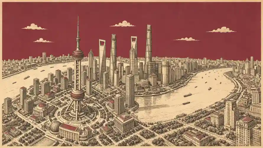4k上海壁纸 - 云朵 - 插画 - 河流「哲风壁纸」