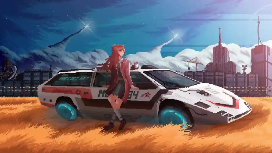 2k云朵壁纸-少女 - 户外-沙漠「哲风壁纸」
