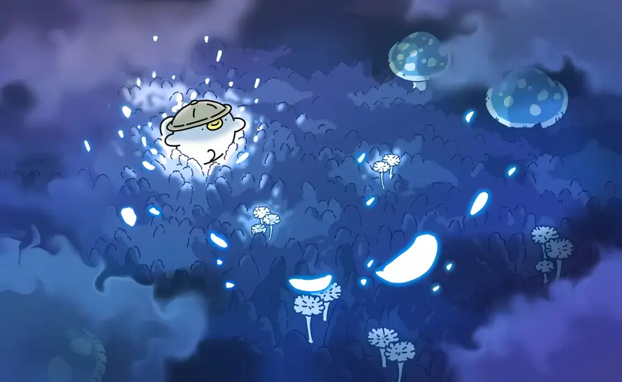 4k卡通壁纸 - 发光 - 可爱 - 夜空「哲风壁纸」