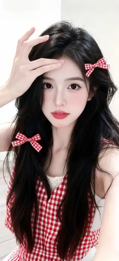 4k吊带壁纸 - 好看 - 少女 - 格纹「哲风壁纸」