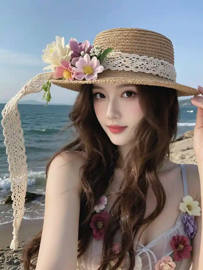 4k卷发壁纸 - 吊带 - 夏日 - 好看「哲风壁纸」