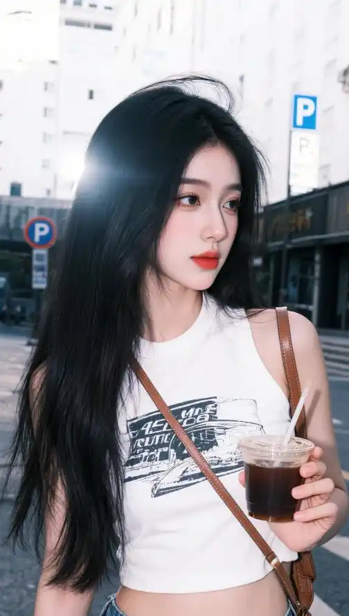 4k夏日壁纸 - 红唇 - 美女 - 街拍「哲风壁纸」