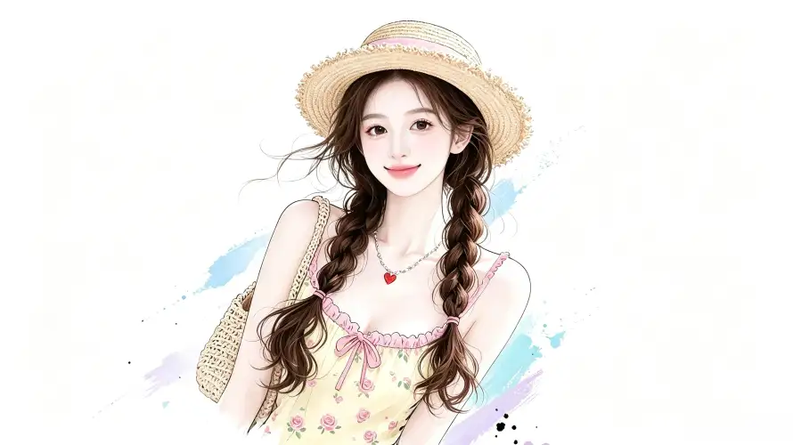4k人像壁纸 - 夏日 - 少女 - 手绘「哲风壁纸」