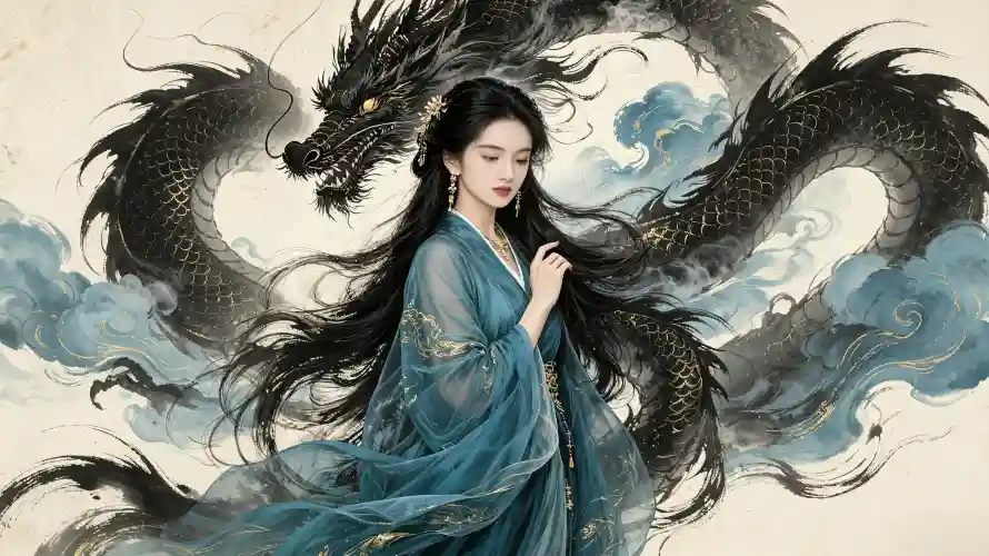 4k国风壁纸 - 玄幻 - 祥云 - 黑发「哲风壁纸」