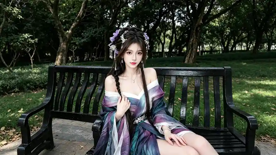 4k公园壁纸 - 好看 - 树林 - 汉服「哲风壁纸」