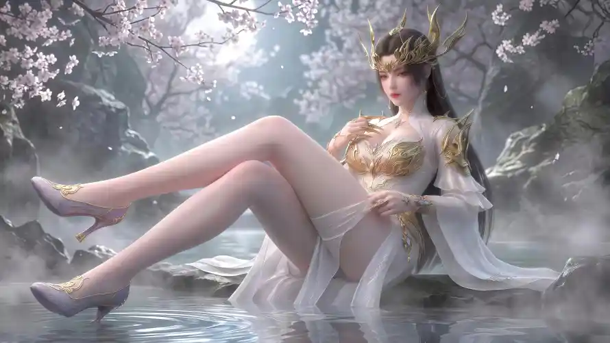 4k3D壁纸 - 彩鳞 - 御姐 - 桃花「哲风壁纸」