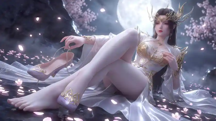 4k3D壁纸 - 古风 - 性感 - 月亮「哲风壁纸」