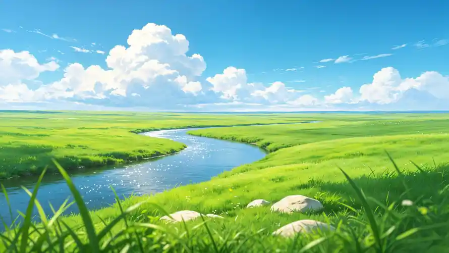4k旷野壁纸 - 晴空 - 河流 - 湿地「哲风壁纸」