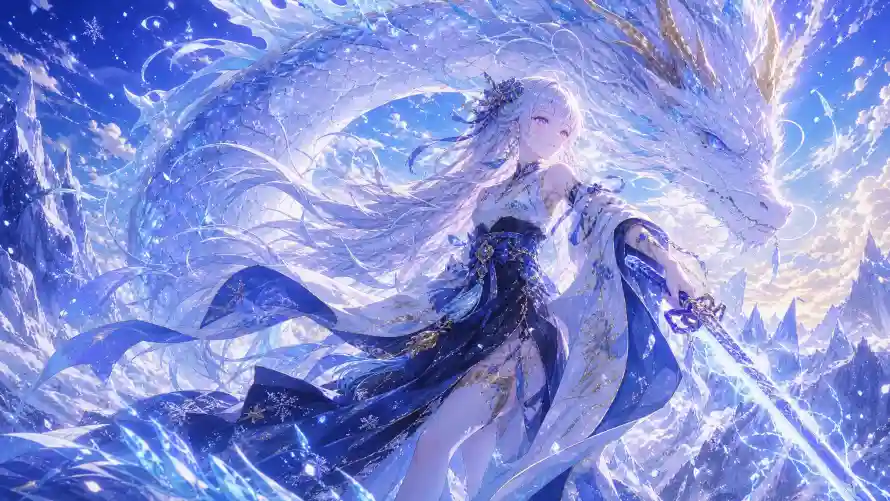 4k冷调壁纸 - 古风 - 少女 - 持剑「哲风壁纸」