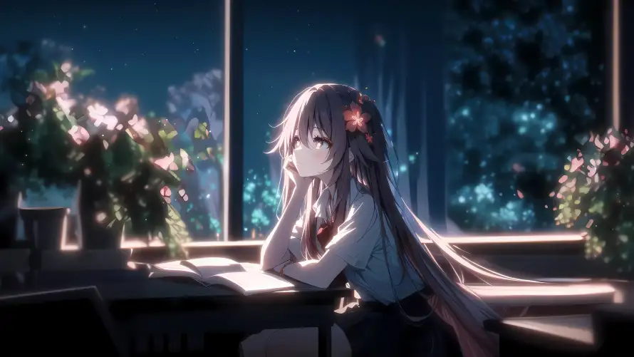 4k冷光壁纸 - 原神 - 夜晚 - 少女「哲风壁纸」