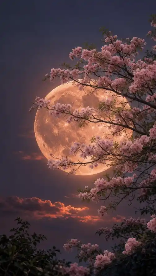 4k夜晚壁纸 - 夜空 - 晚霞 - 月亮「哲风壁纸」