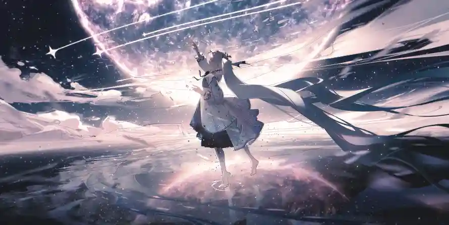 4k云朵壁纸 - 动漫 - 少女 - 插画「哲风壁纸」