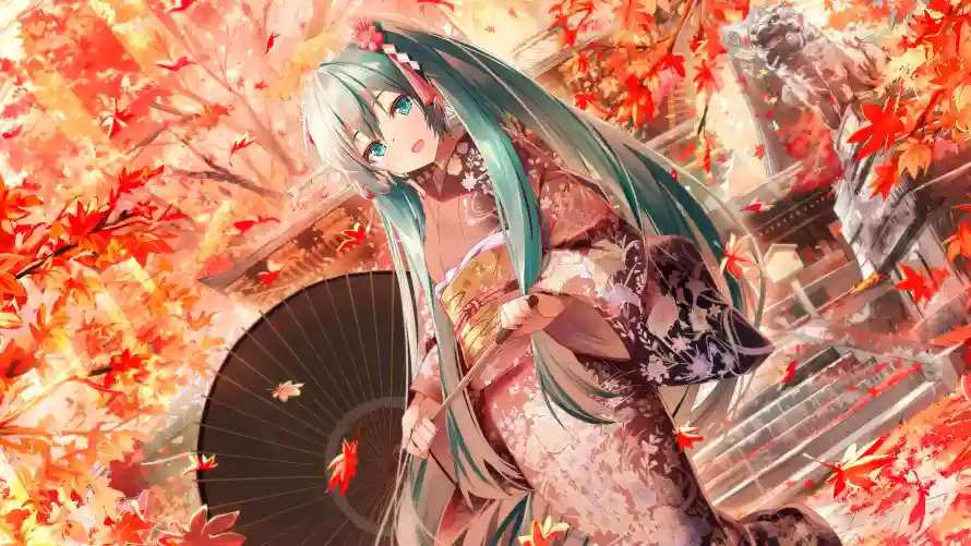 4k动漫壁纸 - 发饰 - 和服 - 和风「哲风壁纸」