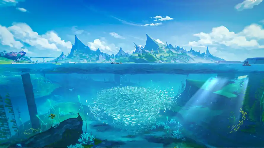 4k水下壁纸 - 海岛 - 海洋 - 深海「哲风壁纸」