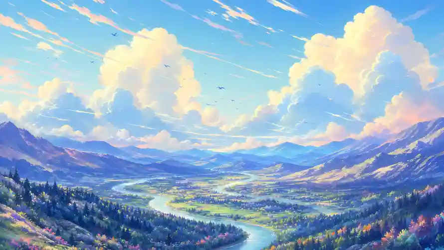 4k云朵壁纸 - 天空 - 插画 - 森林「哲风壁纸」 4k云朵壁纸 - 天空 - 插画 - 森林「哲风壁纸」