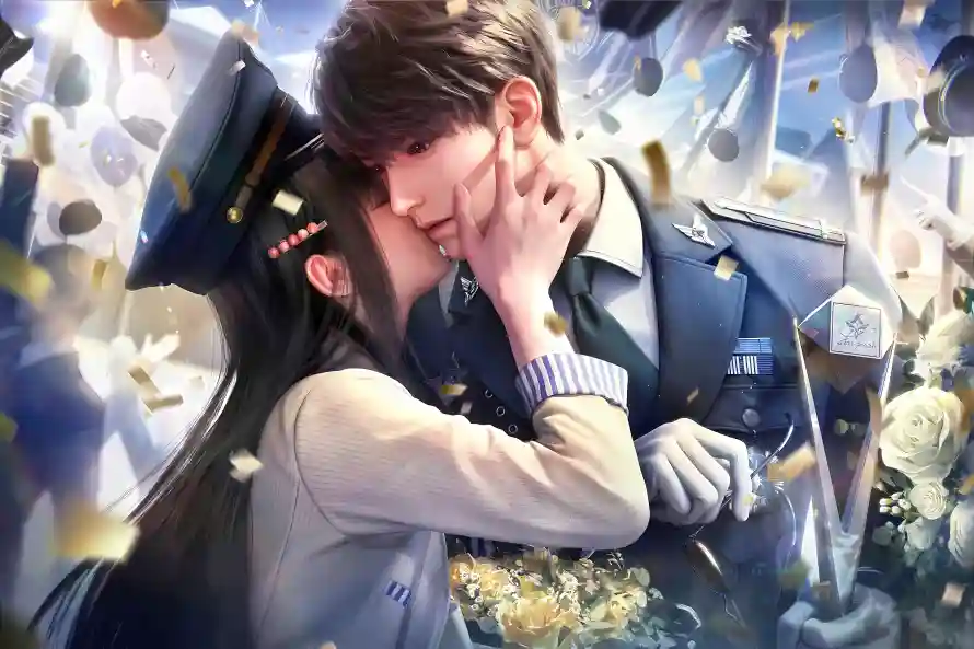 4k军装壁纸 - 制服 - 情侣 - 花瓣「哲风壁纸」