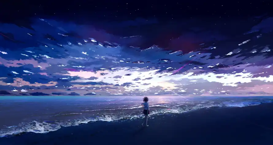 4k云彩壁纸 - 动漫 - 夜空 - 少女「哲风壁纸」 4k云彩壁纸 - 动漫 - 夜空 - 少女「哲风壁纸」
