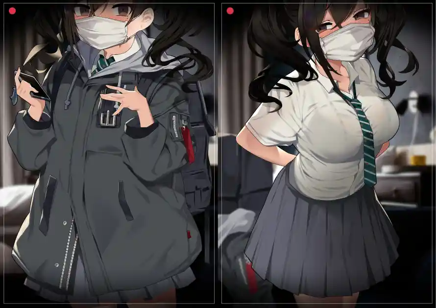 5k口罩壁纸-二次元与校服-jk制服壁纸推荐「哲风壁纸」