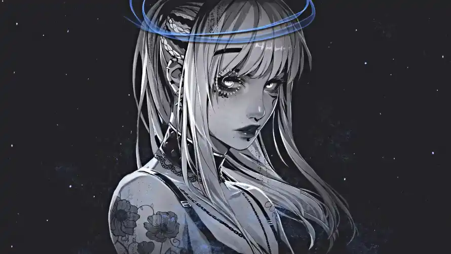4k插画壁纸-星空 - 暗黑-纹身「哲风壁纸」