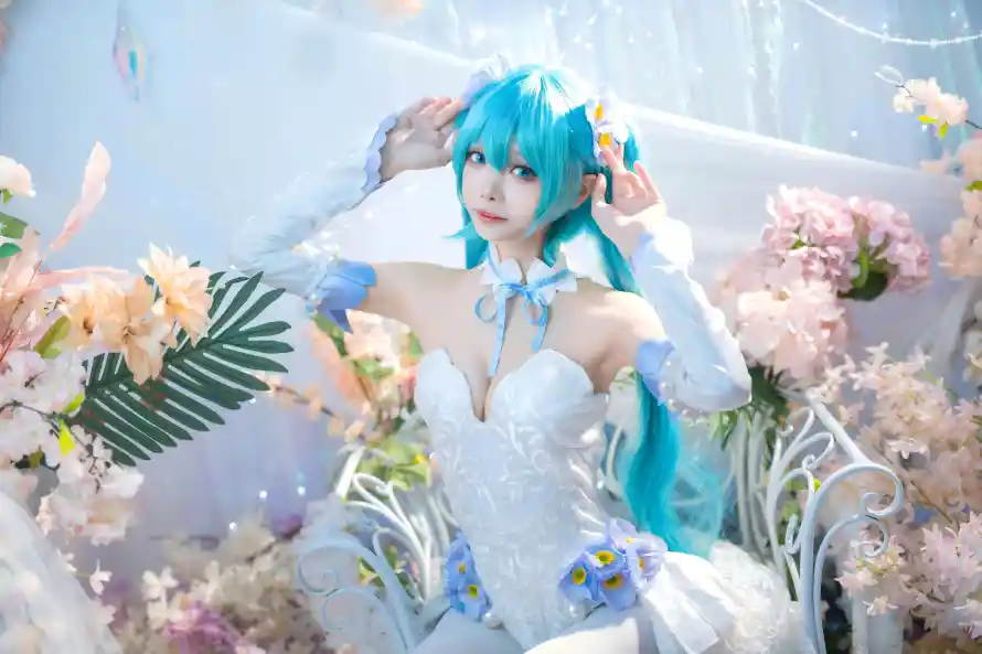 4k少女壁纸 - 白裙 - 花饰 - 鲜花「哲风壁纸」