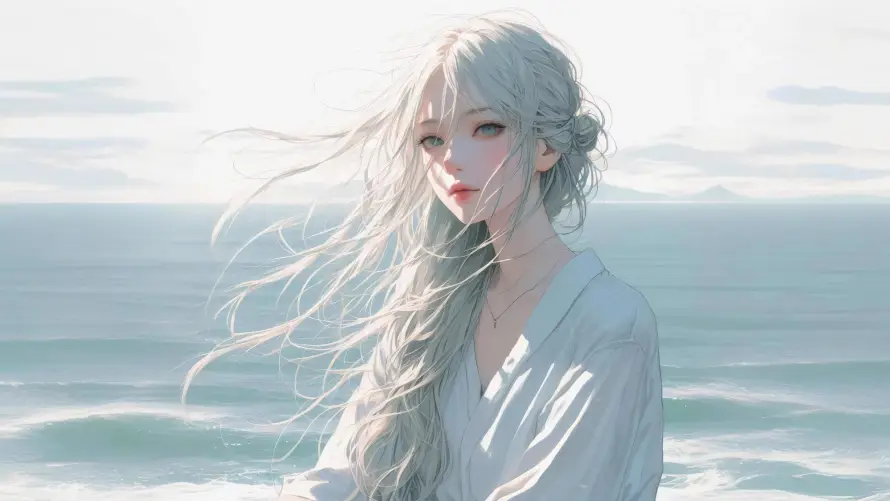 4k插画壁纸-二次元和日系-银发少女壁纸分享「哲风壁纸」