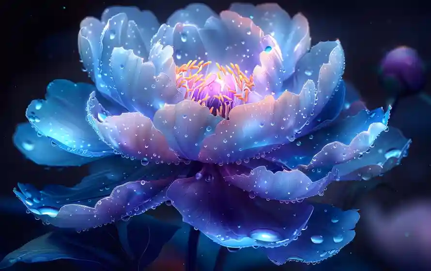 4k发光壁纸 - 花 - 梦幻 - 水珠「哲风壁纸」 4k发光壁纸 - 花 - 梦幻 - 水珠「哲风壁纸」