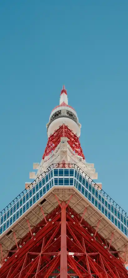 4k建筑壁纸 - 蓝天 - 红色 - 日本「哲风壁纸」