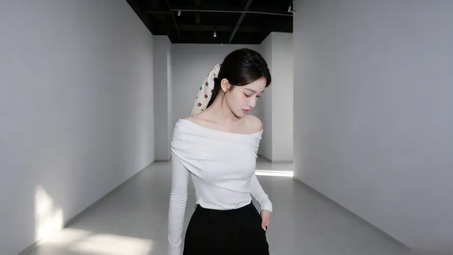 3k好看壁纸-低马尾壁纸和美女-极简空间壁纸分享「哲风壁纸」