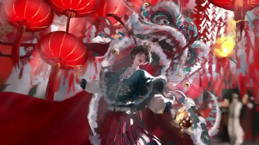 4k喜庆壁纸-少年 - 民俗-舞狮「哲风壁纸」