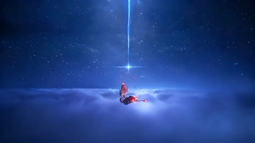 4k坠落壁纸 - 星空 - 蓝色 - 红衣「哲风壁纸」