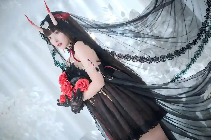 4k头纱壁纸 - 牛角 - 美女 - 花嫁「哲风壁纸」